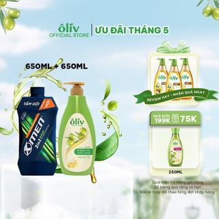  Combo Tắm gội Xmen 2in1 Wood 650g + Dầu gội Oliv chắc khỏe 650g