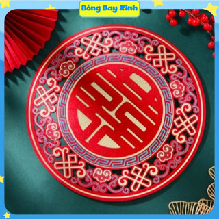 Chữ hỷ cao cấp trang trí đám cưới phòng cưới xe hoa