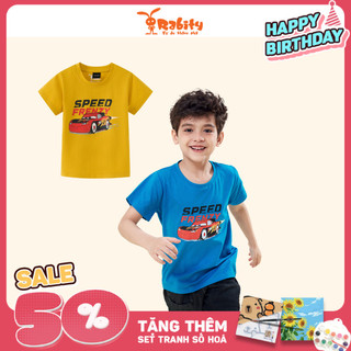 Áo thun Cars Disney - Lightning McQueen ngắn tay bé trai Rabity, áo thun bé trai thời trang hè 500.001