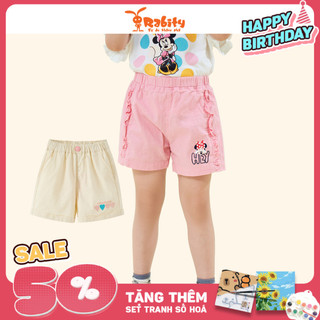 Quần short thô Minnie bé gái Rabity, quần ngắn bé gái đi chơi, đi học 532.001