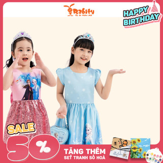 Đầm elsa cho bé đầm váy ngắn tay hình Elsa Rabity 5714 váy công chúa elsa 5714