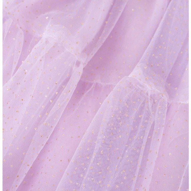 Đầm váy thô sát nách bé gái Elsa phần dưới váy phối voan ngôi sao lấp lánh Rabity 5770
