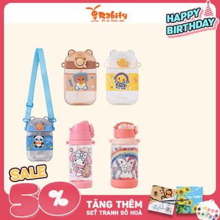 Bình nước bé gái/bé trai 450ml, 470ml, 700ml Rabity 33001 bình nước đi học cho trẻ