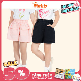 Quần short kaki bé gái quần sóc cho bé giá mặc đi chơi tết Rabity chất liệu cotton quần short kiểu mặc đi chơi tết 93268