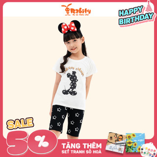 Bộ quần áo thun ngắn tay bé gái bộ mặc nhà cho trẻ em bộ quần áo cho bé gái minnie cho bé gái Rabity 92296