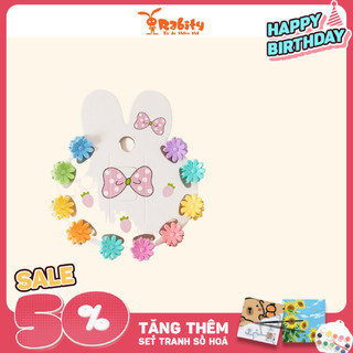 Set kẹp tóc 4 cái bé gái RABITY họa tiết hoa nơ xinh xắn 7008