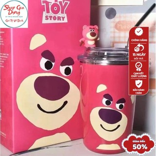 LY CỐC GIỮ NHIỆT HOẠ TIẾT GẤU DÂU LOSTO SIÊU XINH LÕI INOX 304 CHỐNG GỈ 500ml - Tuyển Sỉ