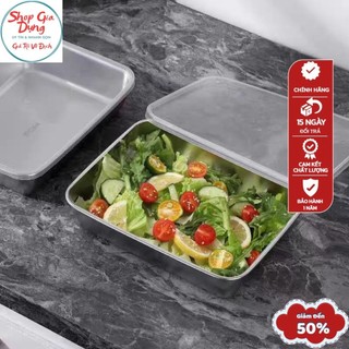 HỘP ĐỰNG THỨC ĂN BẰNG INOX 304. CỠ LỚN CÓ LẮP ĐẬY. KHAY INOX 304 ĐỰNG THỰC PHẨM CAO CẤP CHỐNG RỈ SIZE TO A.BANG