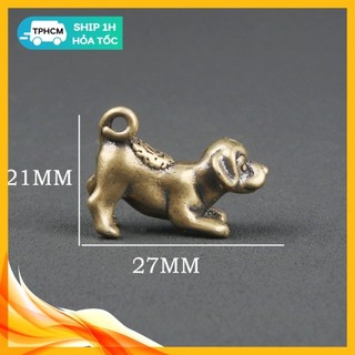 Tượng Nhỏ Phong Thủy Đồng Thau Kiểu Dáng Hình Chó Con