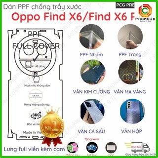 Dán PPF mặt lưng full viền cho Oppo Find X6/ Find X6 Pro trong, nhám, hoạ tiết, vân kim cương