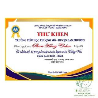 Thư khen - giấy khen in theo yêu cầu