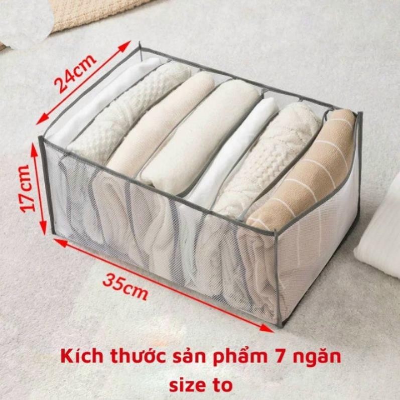NP Khay túi vải size to đựng quần áo Khay đựng quần jean 7 ngăn  Túi sắp xếp quần áo cho tủ áo gọn g