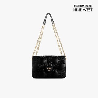 NINE WEST - Túi đeo vai phom chữ nhật chần vải nắp gập Cosette NLQ137221-BLA
