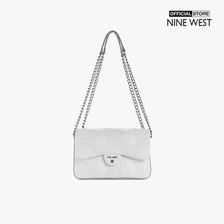 NINE WEST - Túi đeo vai phom chữ nhật chần vải nắp gập Cosette NYQ137221-WHI