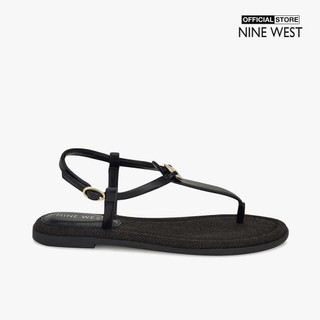 NINE WEST - Giày sandals nữ đế thấp dáng xỏ phối khuy kim loại Dayna WNDAYNA3-BLK01
