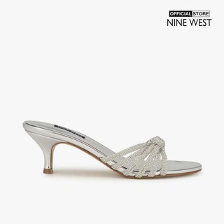 NINE WEST - Giày mules cao gót nữ dây quai đính đá Glitzy WNGLITZY5-SIL01