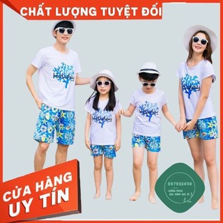 Áo thun gia đình Holiday Đồng phục gia đình 3/4/5 người Thun cotton dày dặn Màu trắng GD0025T Áo thun giá sỉ