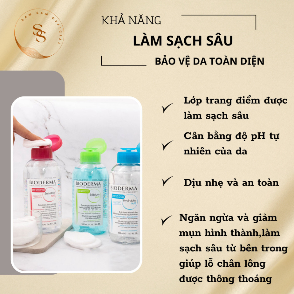 Nước Tẩy Trang Bioderma Dành Cho Da Dầu Mụn Và Da Nhạy Cảm, Sạch Sâu Lành Tính 500ml | BigBuy360 - bigbuy360.vn