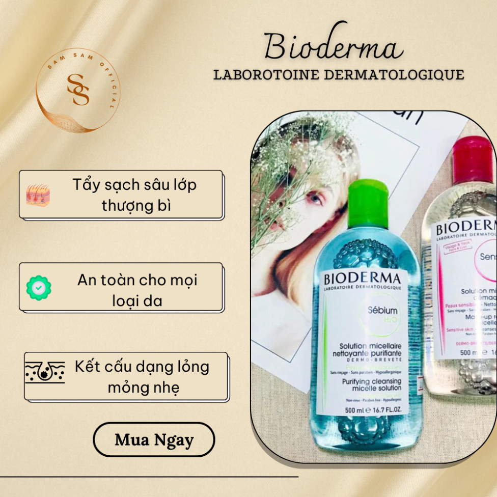 Nước Tẩy Trang Bioderma Dành Cho Da Dầu Mụn Và Da Nhạy Cảm, Sạch Sâu Lành Tính 500ml | BigBuy360 - bigbuy360.vn