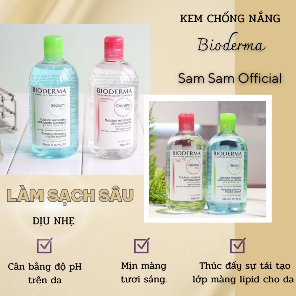 Nước Tẩy Trang Bioderma Dành Cho Da Dầu Mụn Và Da Nhạy Cảm, Sạch Sâu Lành Tính 500ml | BigBuy360 - bigbuy360.vn