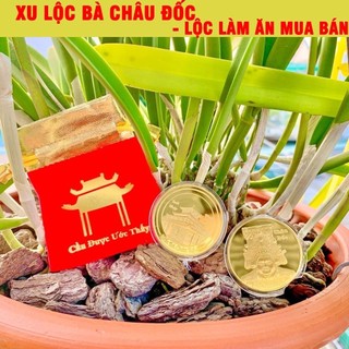 Đồng Xu Bà Chúa Xứ Châu Đốc Mạ Vàng , Rước Tài Lộc Làm Ăn Phát Tài , Kèm túi Cầu Được Ước Thấy