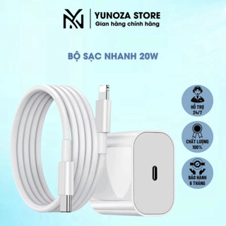 Bộ Sạc Nhanh 20W Bản Cao Cấp Tích Hợp Chế Độ Sạc Thông Minh - Củ Sạc Nhanh Độ Bền Cao Đảm Bảo An Toàn YUNOZA SP01