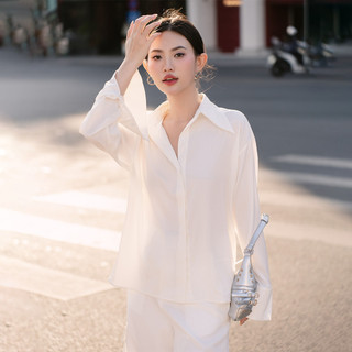 RECHIC Áo kiểu sơ mi Zeny tay dài cơ bản sang trọng