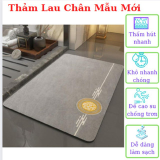 Thảm Chùi Chân Nhà Tắm Phòng Khách, Thảm Lau Chân Silicon Chống Trượt Thấm Nước Sang Trọng - Darling Home