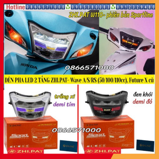 Zhi.pat đèn led 2 tầng wave a/s/rs 100/110cc; wave 50cc; future x 125 mẫu sportline- chính hãng