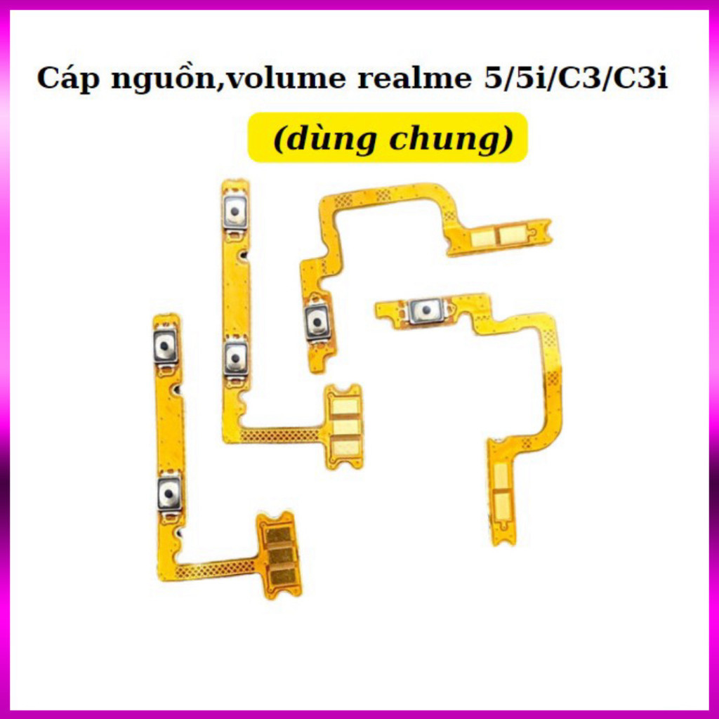 Cáp nguon, volum realme 5/5i/C3/C3i