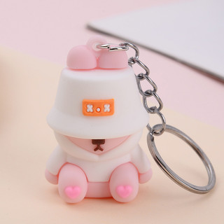 Móc khóa thỏ cool ngầu màu trắng 4.5CM - Thỏ Hồng