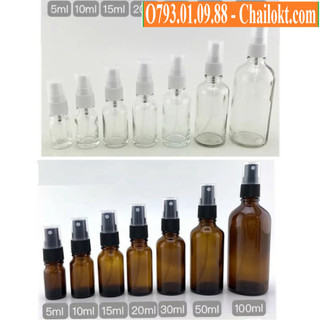 Chai thủy tinh xịt phun sương 30ml 50ml