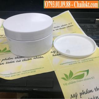 Hũ 200ml trắng đục lót , nắp trắng, hũ nhựa pet