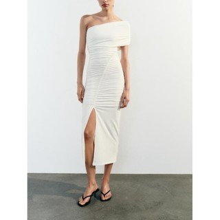 đầm Zara trắng chun thân dáng dài ôm body - Zara made in Morocco full tag