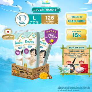 Thùng 3 Tã/ Bỉm Dán PAMPERS Nhật Thượng Hạng, Size NB70/ S64/ M52/ L42, Siêu Mềm Mịn & Thoáng Khí