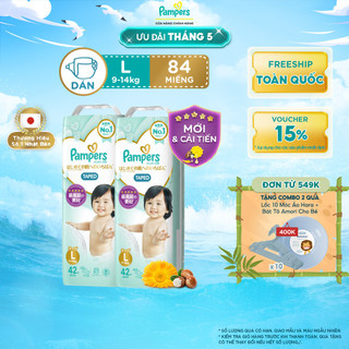Combo 2 Tã Dán PAMPERS Nhật Thượng Hạng Siêu Mềm Mịn & Thoáng Khí Size NB70/ S64/ M52/ L42