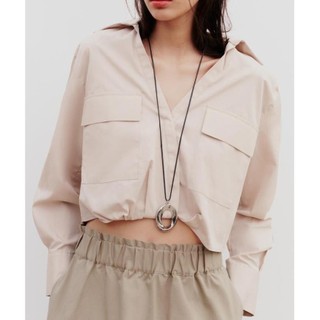 Áo Zara sơ mi 23 túi hộp cá tính dáng thụng bom đai- Zara made in Morocco full tag