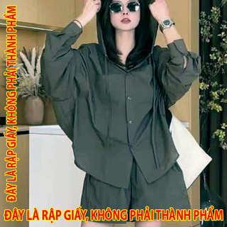 Rập Giấy WW085 - Bộ Sơmi nón dáng oversize - Người lớn