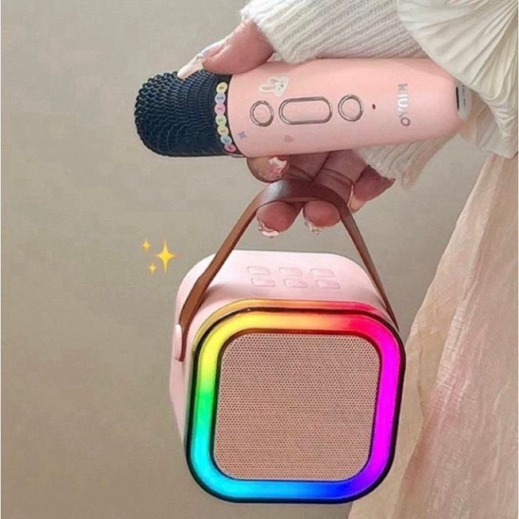 Loa bluetooth karaoke mini Kinyo K12 tặng kèm 2 mic,loa karaoke không dây âm thanh bass hay cùng đèn led có BH | BigBuy360 - bigbuy360.vn