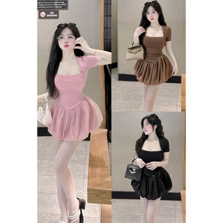 V69 Váy Thiết Kế Hot Trend Tăm Hàn 3 Màu Chất Liệu Co Dãn Doll Diva