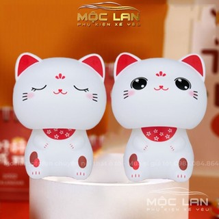 Trang trí taplo - Chú mèo Lucky Cat thần tài gật đầu chạy năng lượng mặt trời - mang lại tài lộc cho chủ xe