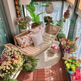 Ghế tựa mây nhựa thư giãn HEALHOMES decor ban công sân vườn quán cafe phòng khách sang trọng