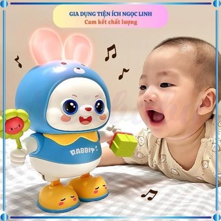[KÈM PIN] Thỏ nhảy múa có đèn có nhạc di chuyển vui nhộn Đồ chơi cho trẻ sơ sinh an toàn DC051