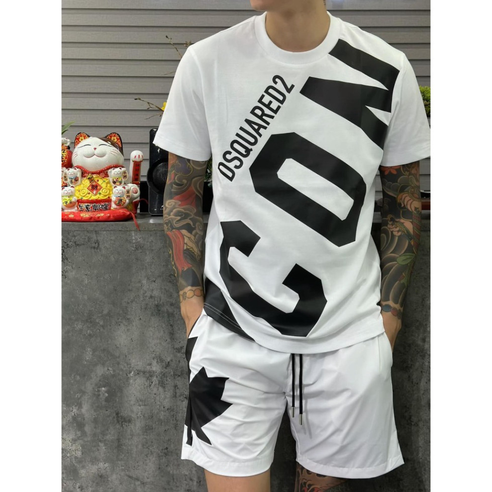 Áo Phông Nam DSQ In Họa Tiết Icon Cotton Cao Cấp | Áo Thun Nam DSQ In Họa Tiết Icon Cotton Mới Nhất 