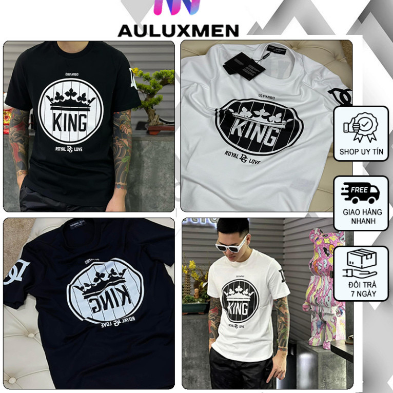 Áo Phông Nam DG King Vương Miện Mới Nhất - Áo Thun Nam DG In Chữ Chất Cotton Siêu Đẹp [AO003]