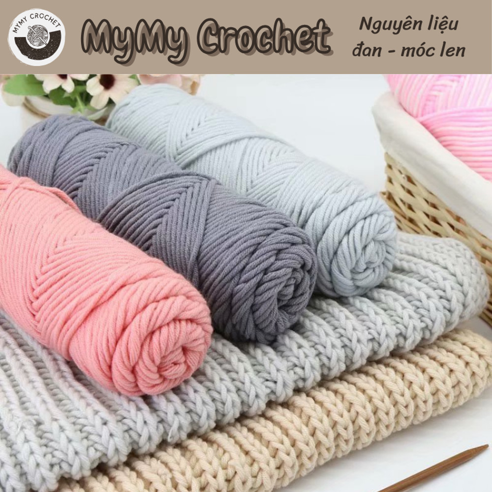 Len Cotton Love 100g đan móc khăn quàng cổ, túi xách, áo len, mũ nón,