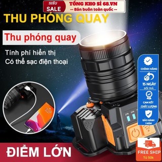 Đèn Pin Đội Đầu L9 Cảm Biến Vẫy Siêu Sáng Kèm Pin Trâu Sạc Pin Nhanh Tiện Lợi, Đèn Pha Bóng LED Đeo Đầu Kèm Cổng Sạc USB