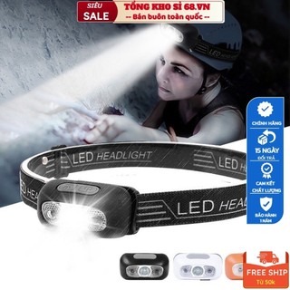 Đèn LED Đội Đầu Cảm Biến Siêu Sáng Chống Nước Pin Trâu, Đèn Pin Đội Đầu Bóng LED Siêu Sáng Cao Cấp Kèm Phụ Kiện Sạc