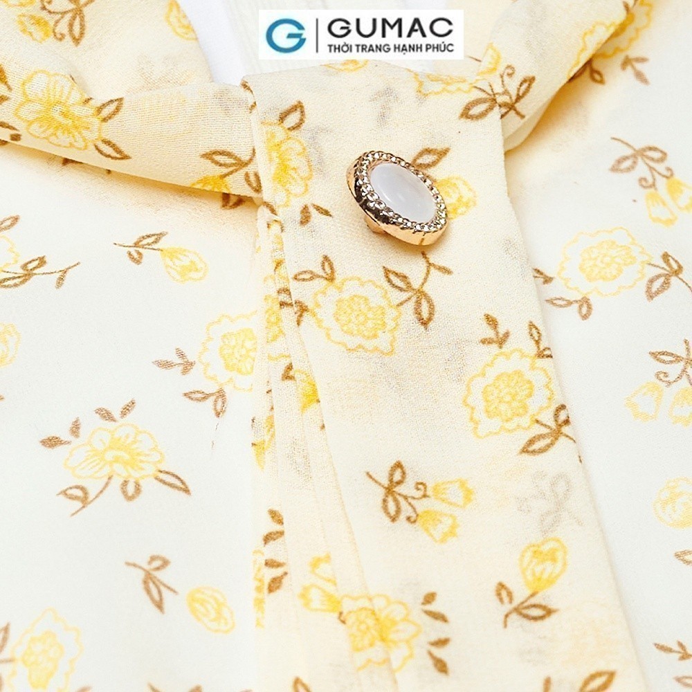Đầm xòe phối hoa thời trang GUMAC DD03055