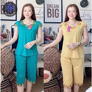  Đồ Ngủ Nữ Trung Niên Mặc Nhà Cho Mẹ DYMENS Bộ Đồ Nữ Thun Lạnh Mặc Nhà Big Size Đến 75kg 